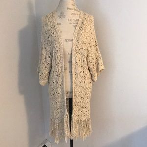 American Eagle crochet kimono